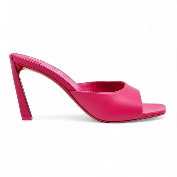 Christian Louboutin Condora 85 Leather Heeled Sandals Mules Pink EU 37.5 US 7 - Picture 3 of 7
